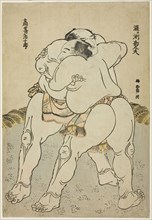 The Sumo Wrestlers Uzugafuchi Kandayu and Takasaki Ichijuro, 1783–84, Katsushika Hokusai ?? ??,
