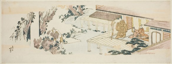 Servant throwing bundles of branches into waterfall, c. 1810, Katsushika Hokusai ?? ??, Japanese,