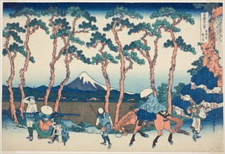 Hodogaya on the Tokaido (Tokaido Hodogaya), from the series Thirty-six Views of Mount Fuji (Fugaku