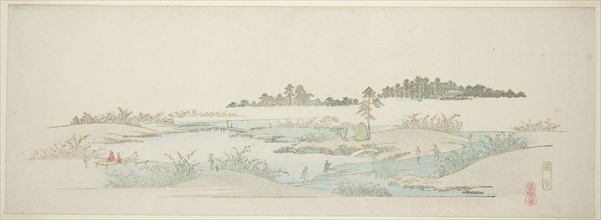 Hagi Temple (Hagidera), from the series Thirteen Views of the Environs of Edo, c. 1837/44, Utagawa
