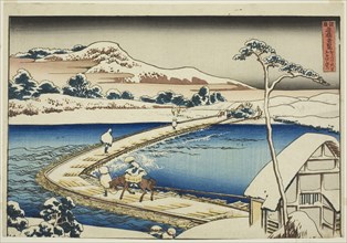 Ancient View of the Pontoon Bridge at Sano in Kozuke Province (Kozuke Sano funabashi no kozu), from
