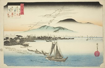 Descending Geese at Katada (Katada rakugan), from the series Eight Views of Omi (Omi hakkei no
