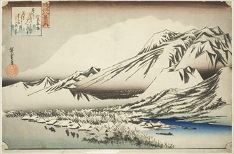 Lingering Snow on Mount Hira (Hira no bosetsu), from the series Eight Views of Omi Province (Omi