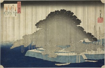 Night Rain at Karasaki (Karasaki no yau), from the series Eight Views of Omi (Omi hakkei no uchi),