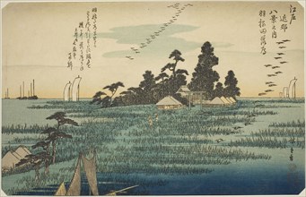 Descending Geese at Haneda (Haneda no rakugan), from the series Eight Views in the Environs of Edo