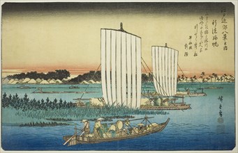 Returning Sails at Gyotoku (Gyotoku no kihan), from the series Eight Views in the Environs of Edo