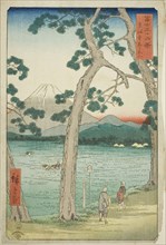 Mout Fuji Seen from the Left on the Tokaido (Tokaido hidari Fuji), from the series Thirty-six Views