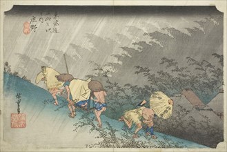 Shono: Driving Rain (Shono hakuu), from the series Fifty-three Stations of the Tokaido (Tokaido