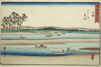 Mitsuke: Ferryboats on the Tenryu River (Mitsuke, Tenryugawa no funawatashi)—No. 29, from the