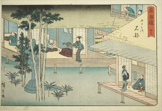 Ishibe—No. 52, from the series Fifty-three Stations of the Tokaido (Tokaido gojusan tsugi), also