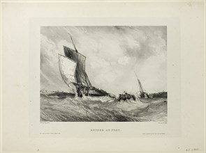 Return to Port, plate two from Six Marines, 1833, Eugène Isabey (French, 1803-1886), printed by
