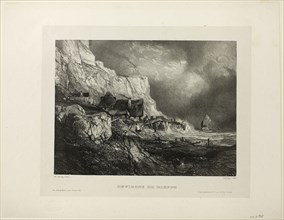 Near Dieppe, plate one from Six Marines, 1833, Eugène Isabey (French, 1803-1886), printed by