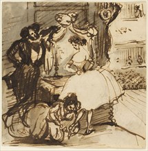After the Ballet, n.d., Constantin Guys, French, 1802-1892, France, Pen and brown ink, with brush