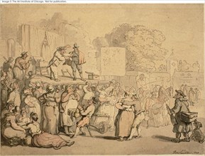 Village Fair: Harlequin and Quack, 1800, Thomas Rowlandson, English, 1756-1827, England, Watercolor