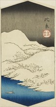 Evening Snow at Hira (Hira bosetsu), section of a sheet from the series Eight Views of Omi (Omi