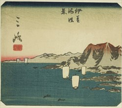 Mishima, section of sheet no. 3 from the series Cutout Pictures of the Tokaido (Tokaido harimaze