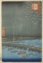 Fireworks at Ryogoku  (Ryogoku  hanabi), from the series One Hundred Famous Views of Edo (Meisho