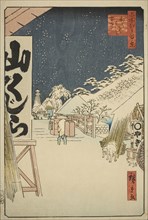 Bikuni Bridge in Snow (Bikunibashi setchu), from the series One Hundred Famous Views of Edo (Meisho