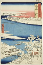 Musashi Province: Morning after Snow on the Sumida River (Musashi, Sumidagawa yuki no ashita), from