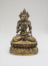 One of the Five Celestial Buddhas, Seated with Hands in Gestures of Meditation (Dhyanamudra) and
