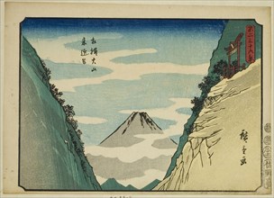 Raigo Valley at Oyama in Sagami Province (Sagami Oyama Raigodani), from the series Thirty-six Views