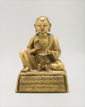 Luohan (Arhat), Qing dynasty (1644–1911), 18th century, China, Brass alloy, 10.5 × 6.5 × 7.8 cm (4