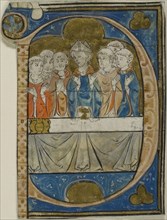 Bishop at Mass in a Historiated Initial P from a Choirbook, c. 1300, French or possibly southern