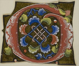 Decorated Initial G in Red with Conventional Flower from a Manuscript, 14th century or modern, c.