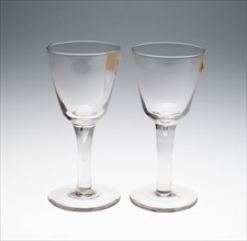 Two Wine Glasses, 19th century, England, Glass, H. 21.4 cm (8 7/16 in.)