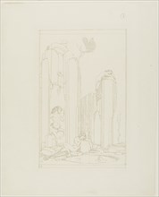 Centaur, Two Figures, and Ruins, c. 1890–1900, Charles Ricketts, English, 1866-1931, England, Pen