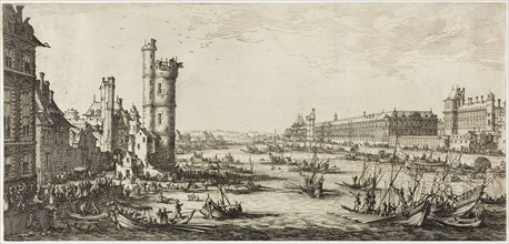 View of the Louvre, 1630–35, Jacques Callot, French, 1592-1635, France, Etching on paper, 159 × 332