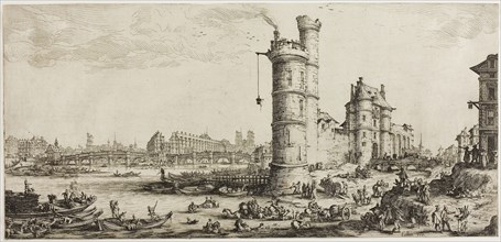 View of the Pont Neuf, 1630–35, Jacques Callot, French, 1592-1635, France, Etching on paper, 157 ×