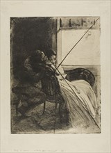 Flirtation, plate six from Woman, c. 1886, Albert Besnard, French, 1849-1934, France, Etching,