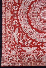 Coverlet, 1850, United States, New York, United States, Cotton and wool, plain weave double cloth,