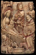 Adoration of the Magi, 1425/75, English, England, Alabaster with polychromy and gilding, 42.6 × 29