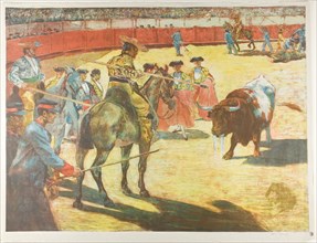 Bull-Fight, 1897, Alexandre Lunois, French, 1863-1916, France, Lithograph in black, yellow, red,
