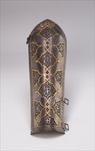 Arm Guard (Bazuband) from Suit of Armor, 18th century, Iran, Iran, Steel inlaid with gold, with