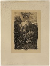 The Butterfly and the Pond, 1868, Rodolphe Bresdin, French, 1825-1885, France, Lithograph (etching