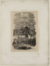 Farm Cottage, from Revue Fantaisiste, 1861, Rodolphe Bresdin, French, 1825-1885, France, Etching on