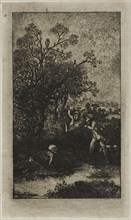 Hunters Surprised by Death, 1857, Rodolphe Bresdin, French, 1825-1885, France, Etching on light