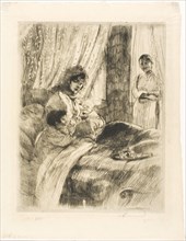 Breakfast, plate four from Woman, c. 1886, Albert Besnard, French, 1849-1934, France, Etching in