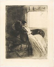 Flirtation, plate six from Woman, c. 1886, Albert Besnard, French, 1849-1934, France, Etching,