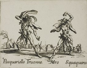 Cap. Esgangarato, Cap. Cocodrillo, from Balli di Sfessania, c. 1622, Jacques Callot, French,