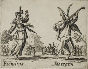 Fracischina, Gian Farina, from Balli di Sfessania, c. 1622, Jacques Callot, French, 1592-1635,