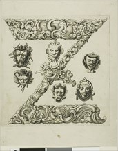 Letter Z, 1630, Peter Aubry, German, 1596-1668, Germany, Engraving on paper, 228 x 182 mm