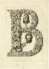 Letter B, 1630, Peter Aubry, German, 1596-1668, Germany, Engraving on paper, 233 x 169 mm