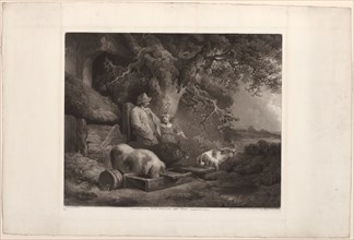 Peasant and Pigs, 1803, John Raphael Smith (English, 1752-1812), after George Morland (English,