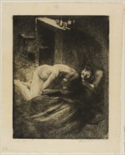 Misery, plate nine from Woman, c. 1886, Albert Besnard, French, 1849-1934, France, Etching and