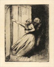 The Rape, plate eight from Woman, c. 1886, Albert Besnard, French, 1849-1934, France, Etching on