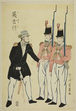 English officer and soldiers, 1861, Utagawa Yoshikazu, Japanese, active c. 1850–70, Japan, Color
